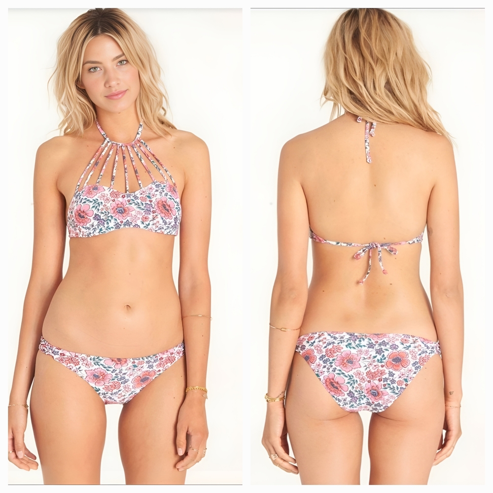 Billabong Vaga Floral High neck Bikini M/L NWT